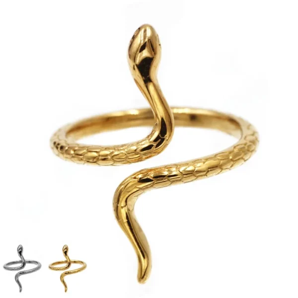 Anello in Acciaio Serpente