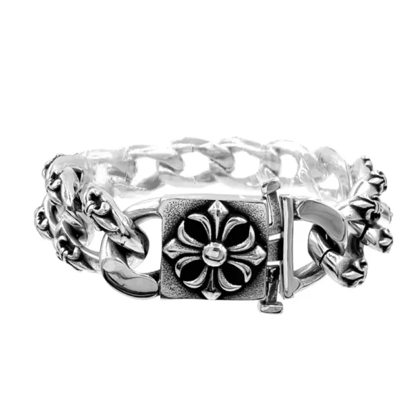 Bracciale in Acciaio con Fiore Iris
