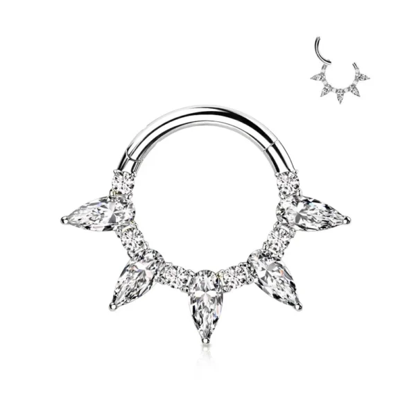 Cerchio con cerniera e pietre taglio marquise