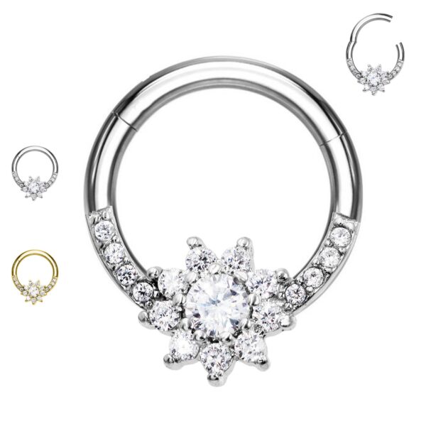 Piercing Orecchio a Cerchio Fiore